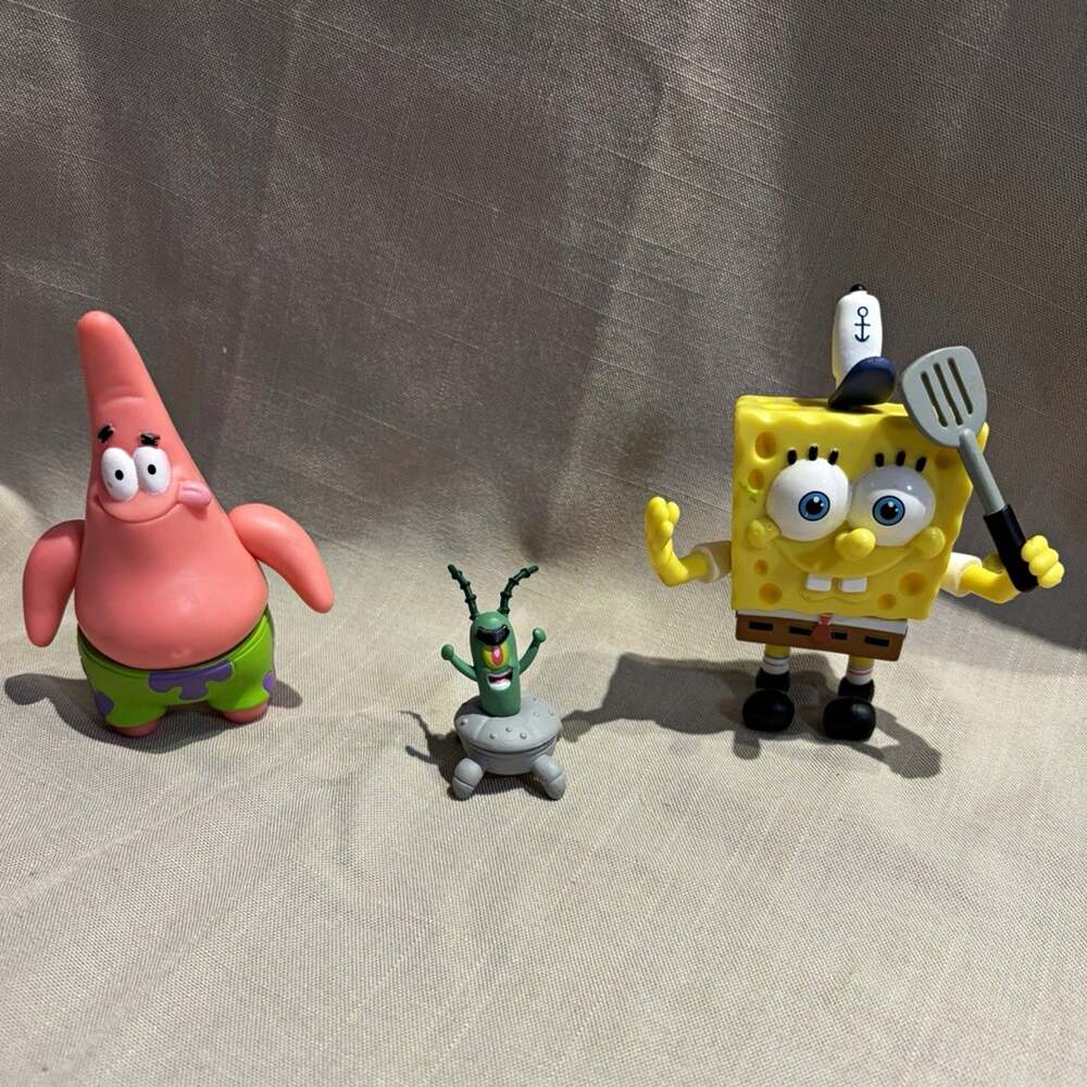 Viacom SpongeBob SquarePants Figure Lot SpongeBob, Patrick , Plankton rare2018
